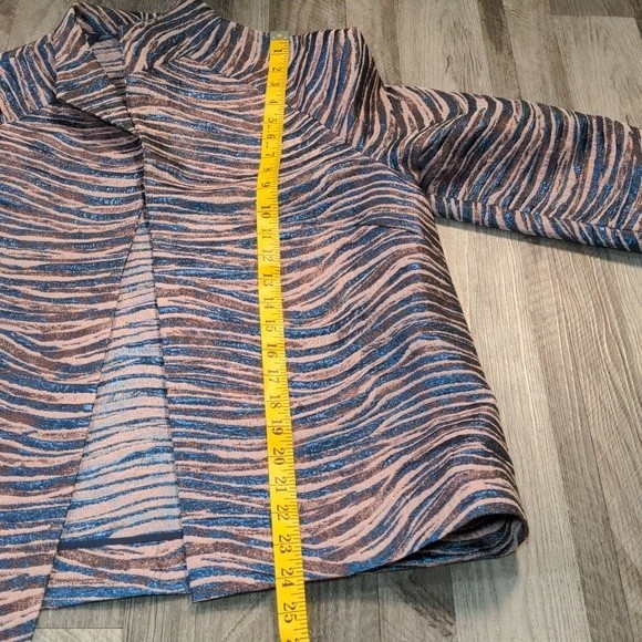 Misook Zebra Print Metallicized Long Sleeve Open Front Blazer Size‎ Small - Picture 14 of 15